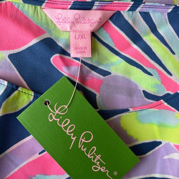 Lilly Pulitzer 100% Silk Tunic/Poncho Top - Picture 4 of 8